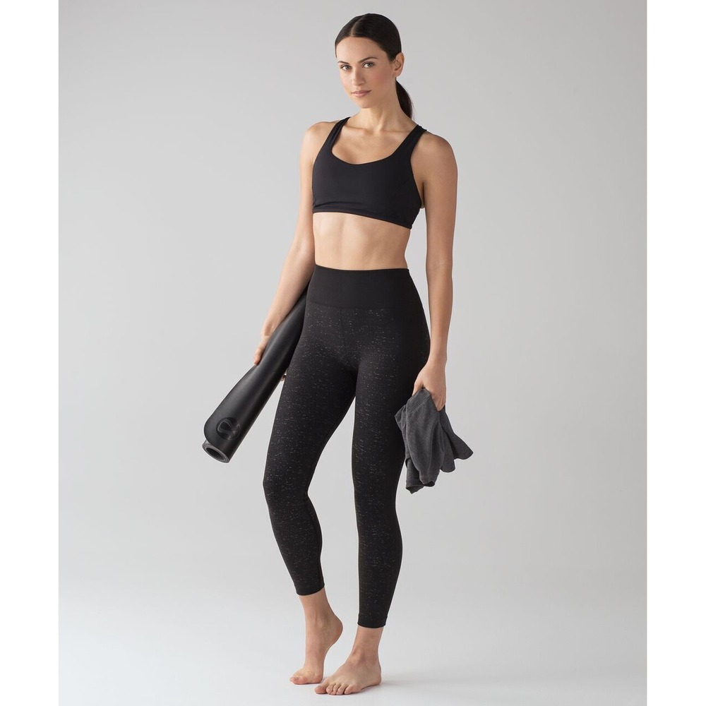 Lululemon Free To Flow 7/8 Tight Black White Speckle Print Size 2 or XS No Size - Picture 12 of 12